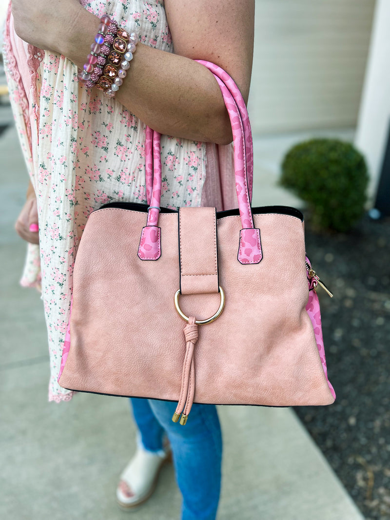 Pink Leopard Leather Purse