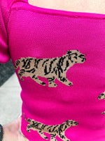 Pink Cheetah Puff Sleeve Top