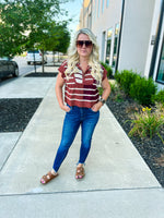 Chestnut Striped Blouse