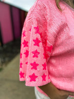 Pink Star Sequin Top