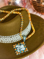 Diamond Cowboy Necklace-Orange