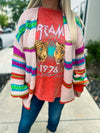 Striped Creme Multicolored Cardigan