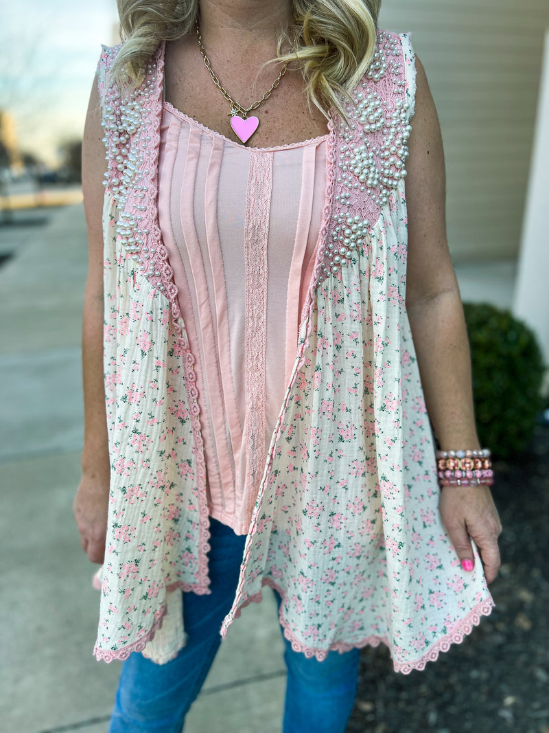 Blush POL Lace Tank