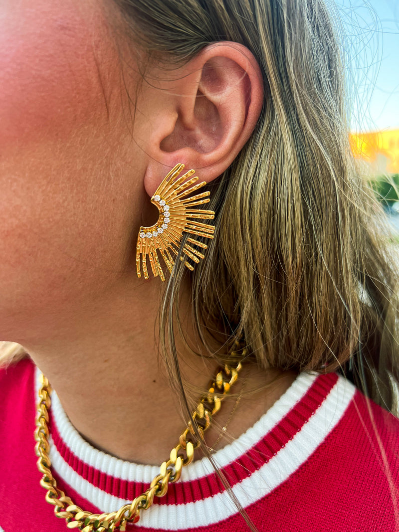 Gold Sun Earrings