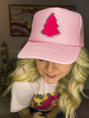 Christmas Tree Patch Cap-Pink