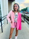 Pink Colorblock Blazer