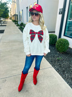 Creme Bow Sweatshirt