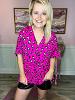 Pink Leopard Print Top