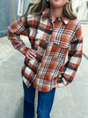 Rust Plaid Button Up