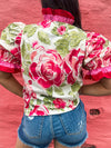 Pink & Red Floral Entro Top