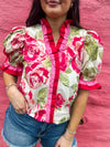 Pink & Red Floral Entro Top