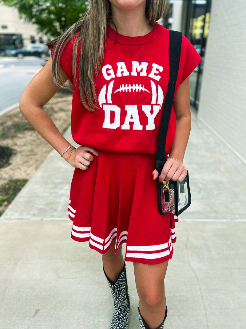Gameday Cheer Skirt-Red