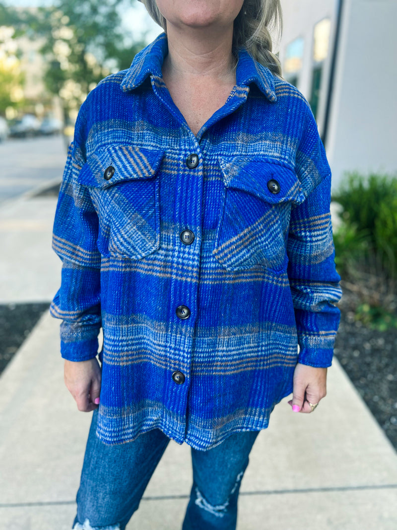 Blue Plaid Shacket