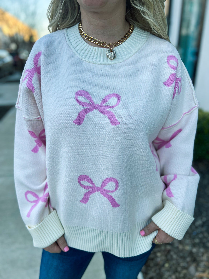 Pink Bow Sweater