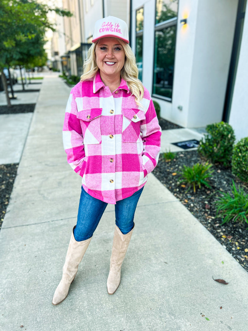 Pink Plaid Shacket