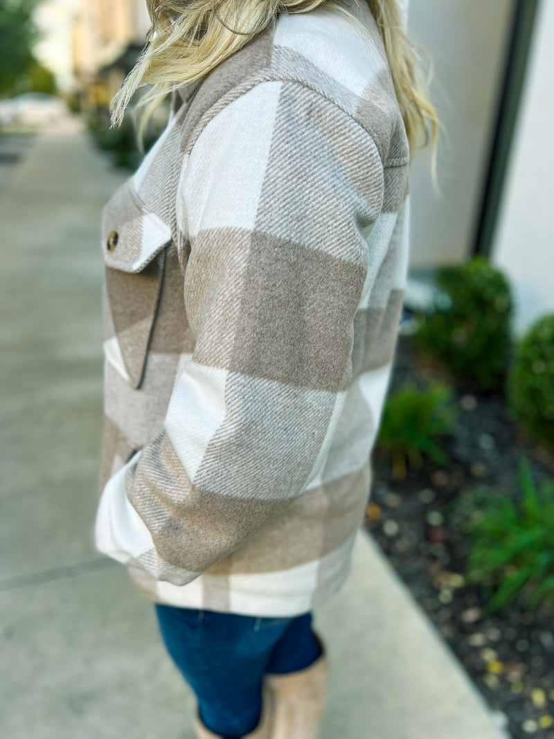 Creme Plaid Shacket