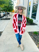 Red Checkered Cardigan