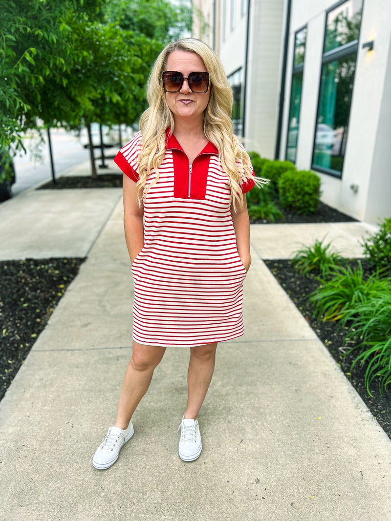 Red Striped She & Sky Dress
