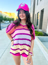 Pink & Purple Stripe Top