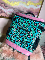 Turquoise & Pink Leopard Cooler