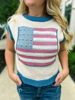 Sleeveless USA Plaid Sweater