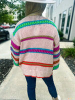 Striped Creme Multicolored Cardigan