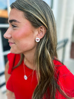 Arkansas Razorback Stud Earrings-White