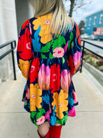 Navy Floral Dress