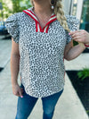 Animal Print Ruffle Top Entro