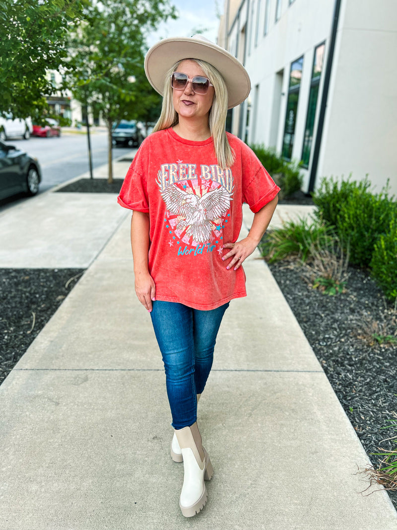 Orange Free Bird Tee