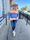 Orange & Blue Striped Sweater