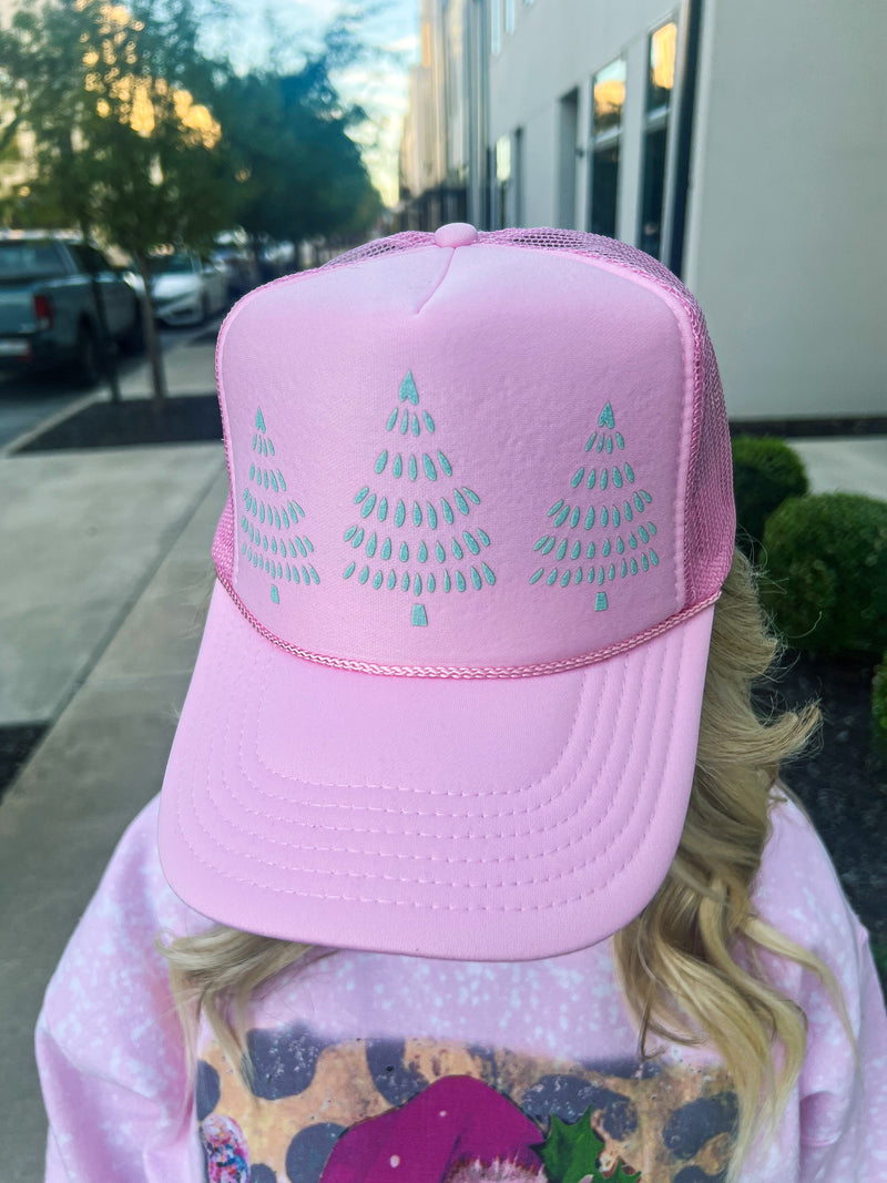 Pink Tree Trucker Cap