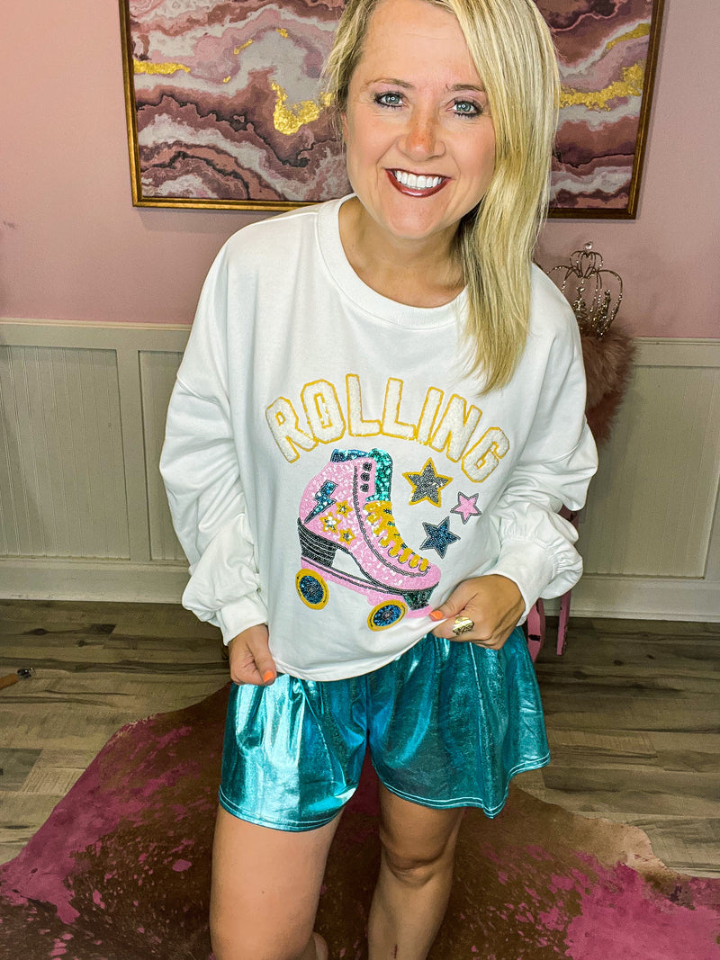 Teal Iridescent Shorts