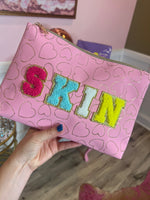 Heart Embossed Makeup Bag