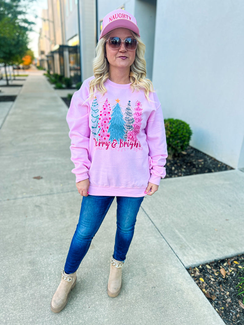 Pink Christmas Tree Sweatshirt