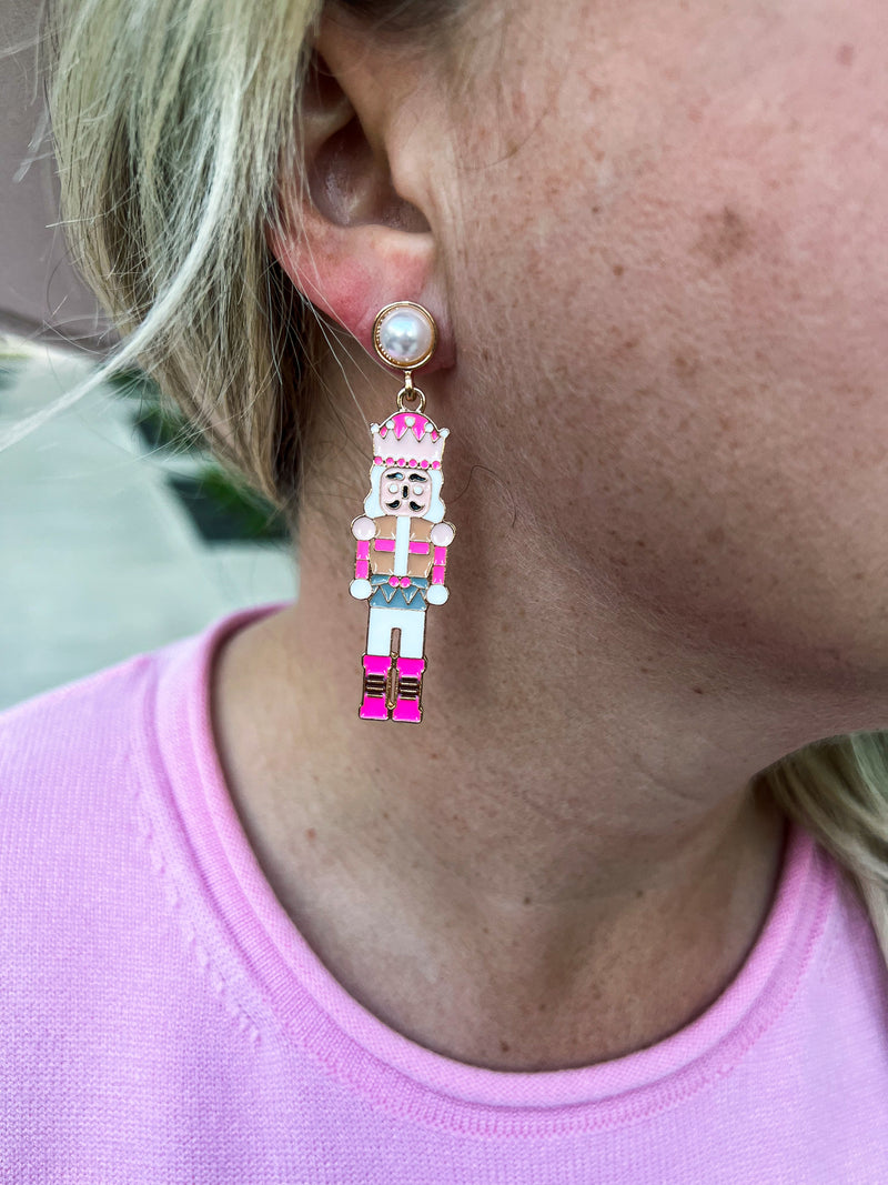 Pink Nutcracker Earrings