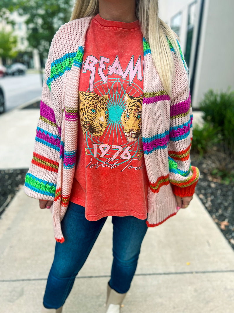 Striped Creme Multicolored Cardigan