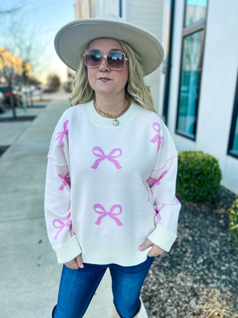 Pink Bow Sweater