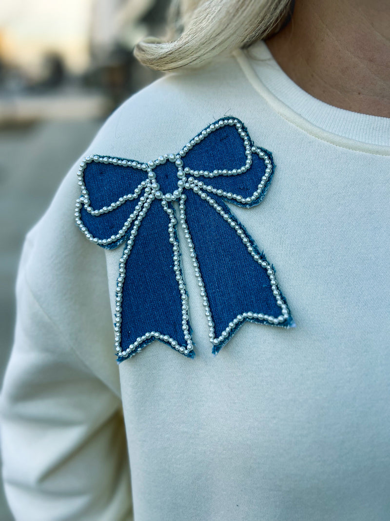 Blue Bow Sweater