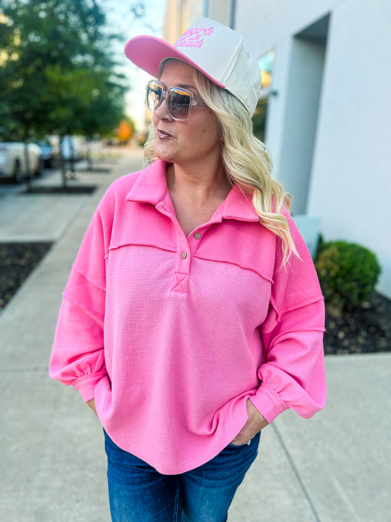 Pink Knit Thermal Top