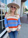 Orange & Blue Striped Sweater