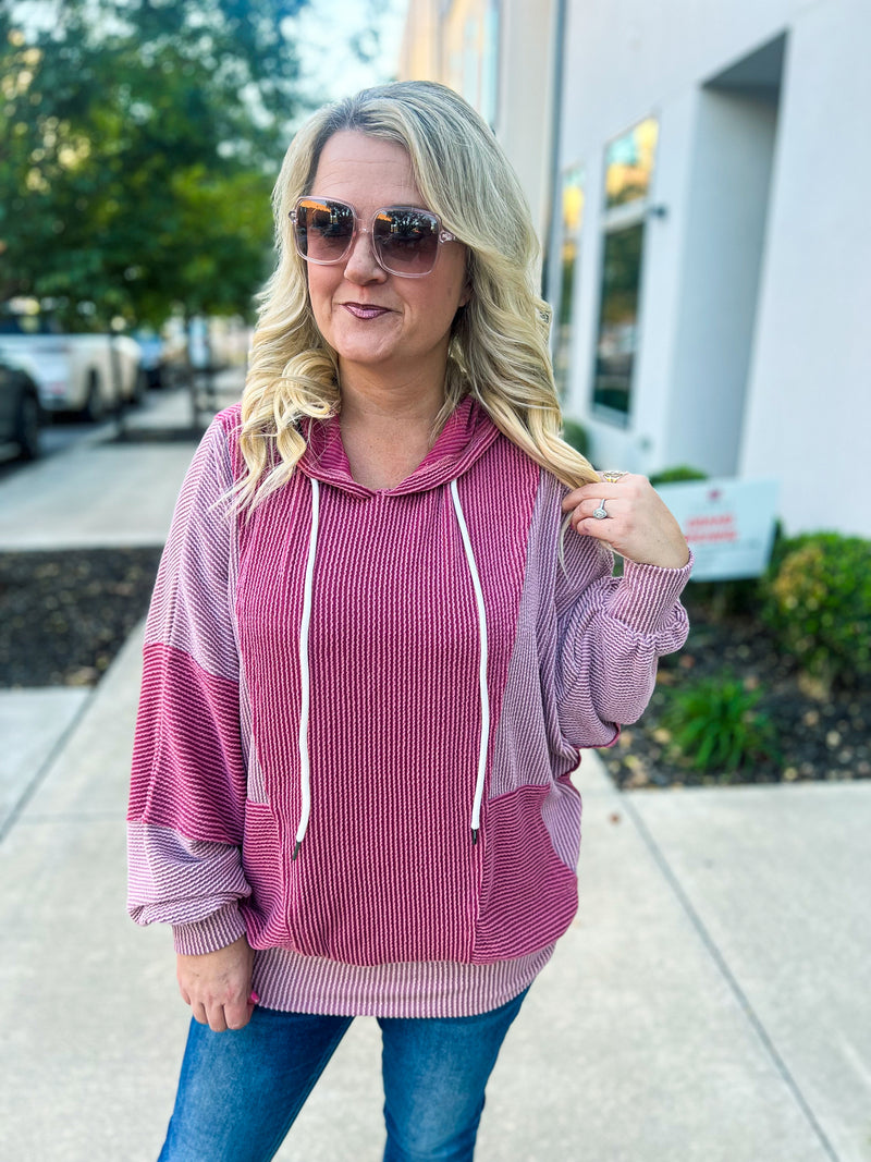 Mauve Drawstring Hoodie