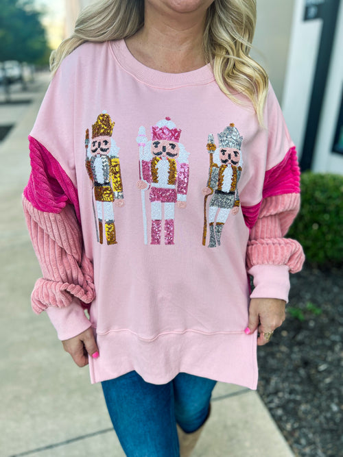 Pink Corduroy Nutcracker Top