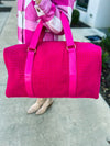 Pink Textured Duffle Bag