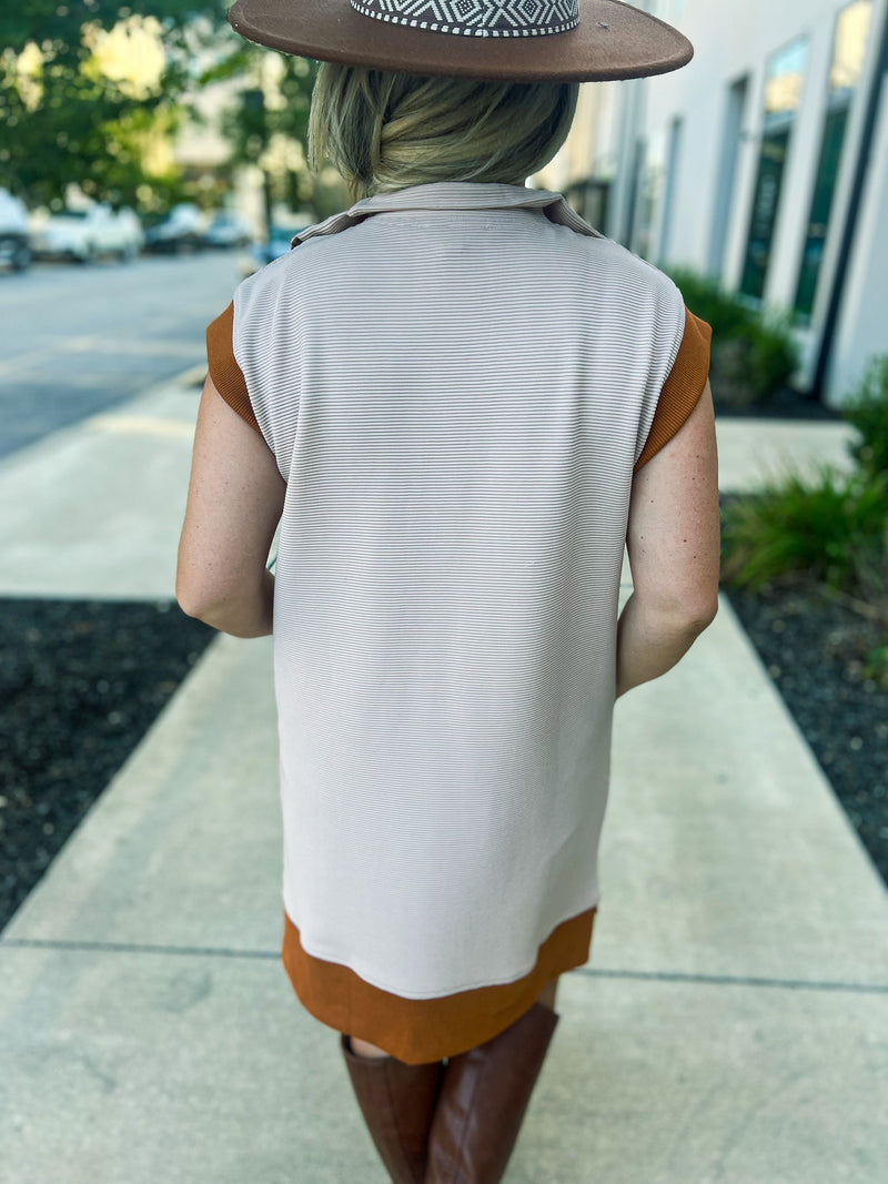 Camel Fall Pocket Dress