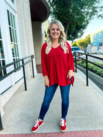 Red V-Neck Sweater