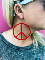 Peace Sign Earrings-Large