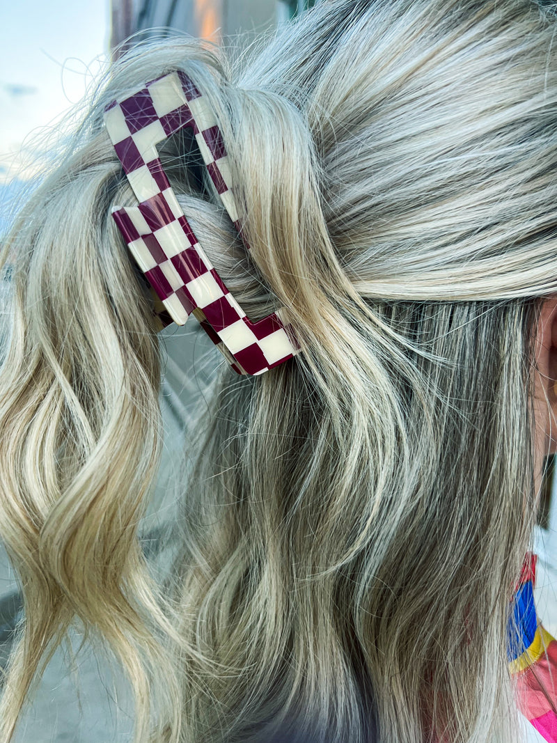 Checkered Hair Clip