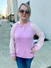 Pink Ribbed Hoodie