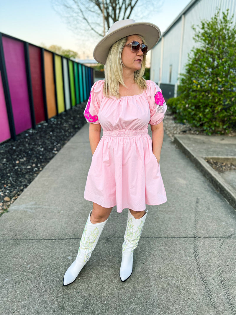 Pink Cowboy Sequin Dress